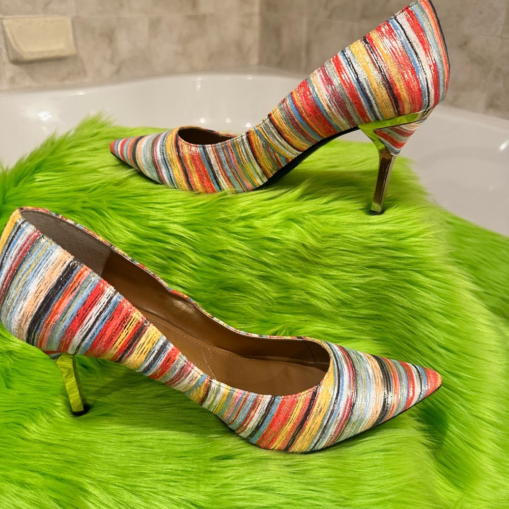 Colorful Striped Heels
